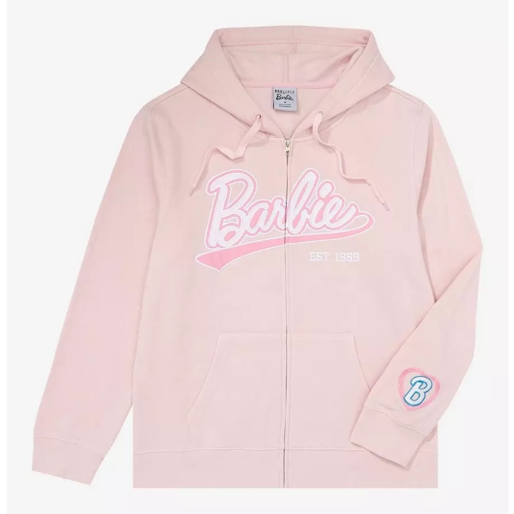 Barbie Script Zippered Hoodie - BoxLunch Exclusive LARGE